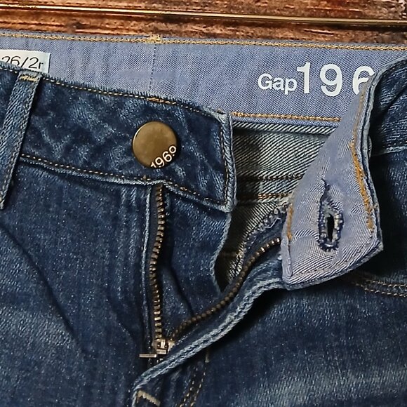 GAP 1969 Jeans Size 26 2 Sexy Boot Cut Low Rise Blue Denim '09 - Picture 6 of 9